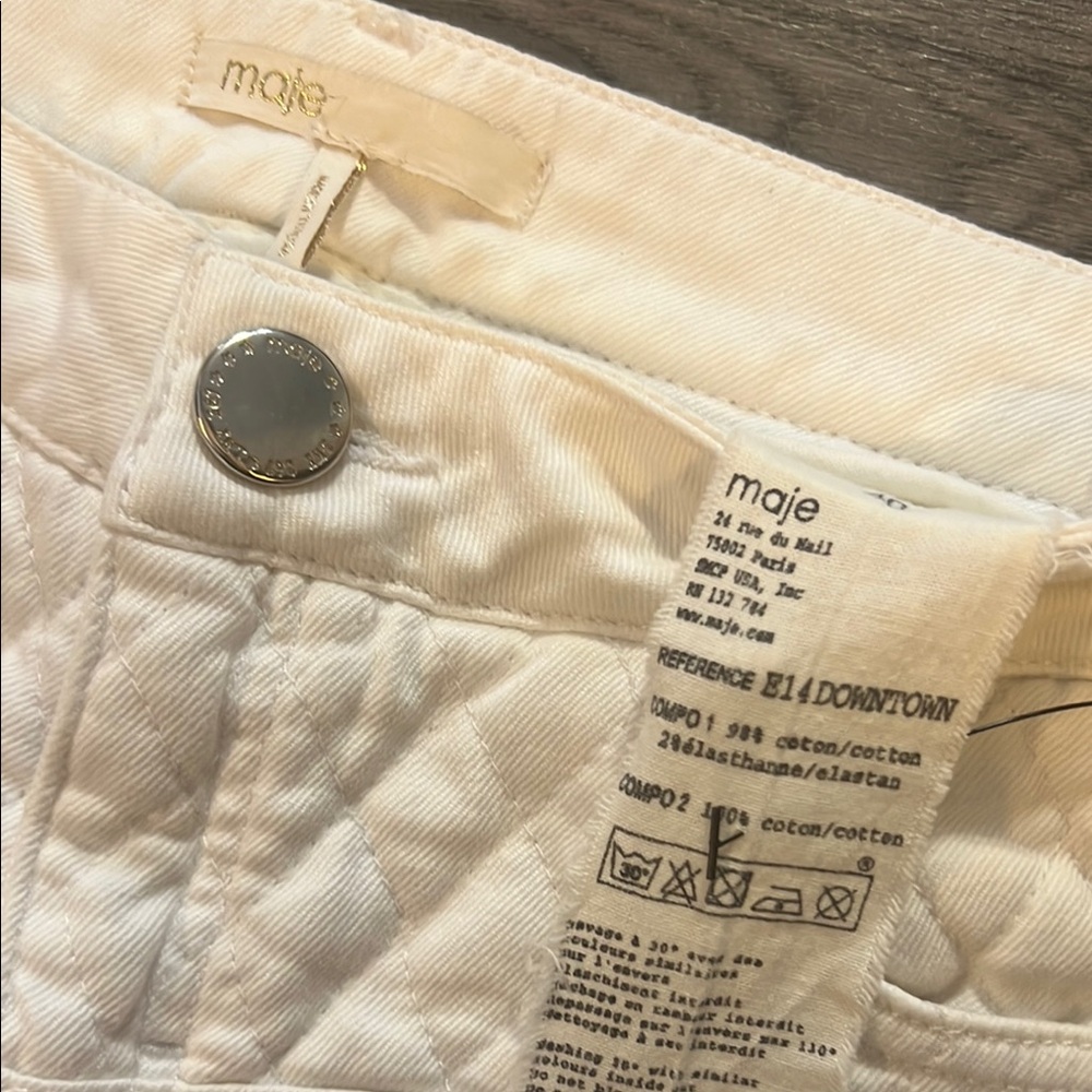 Maje White Skinny Jeans with Tapered Fit and Contrast Stitching - Picture 2 of 7
